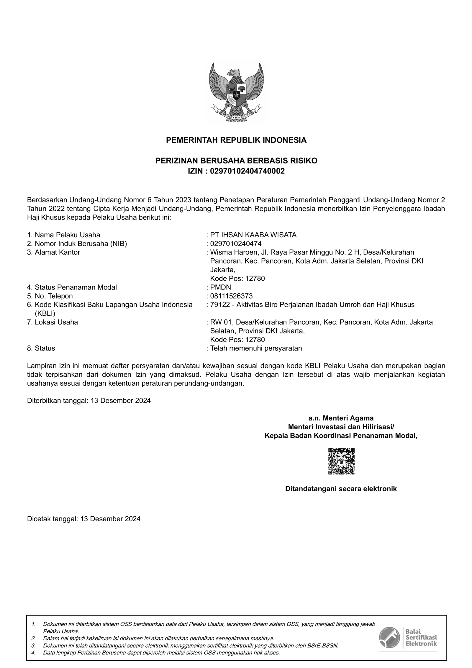 SK Kemenag RI