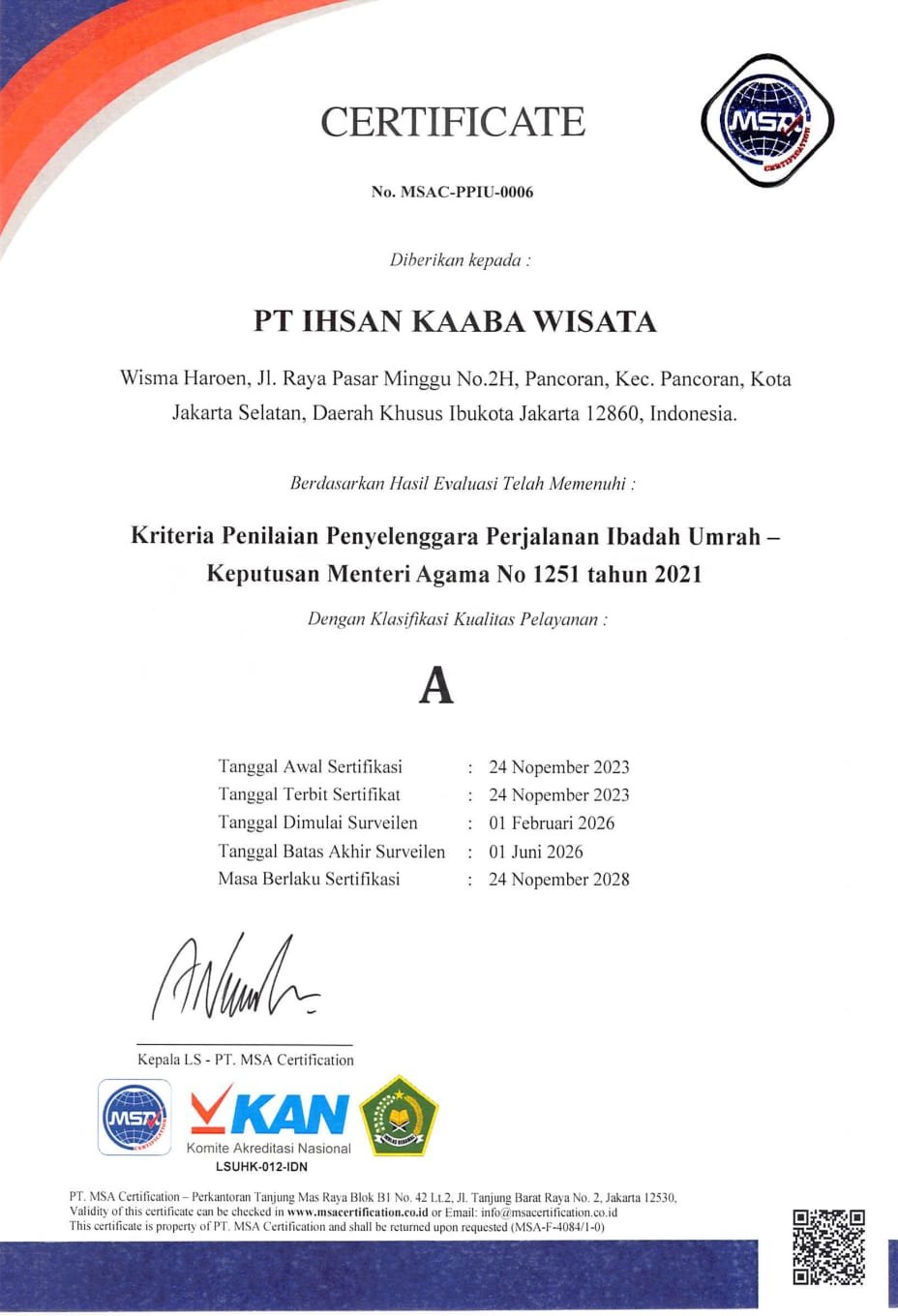 Akreditasi & Penghargaan