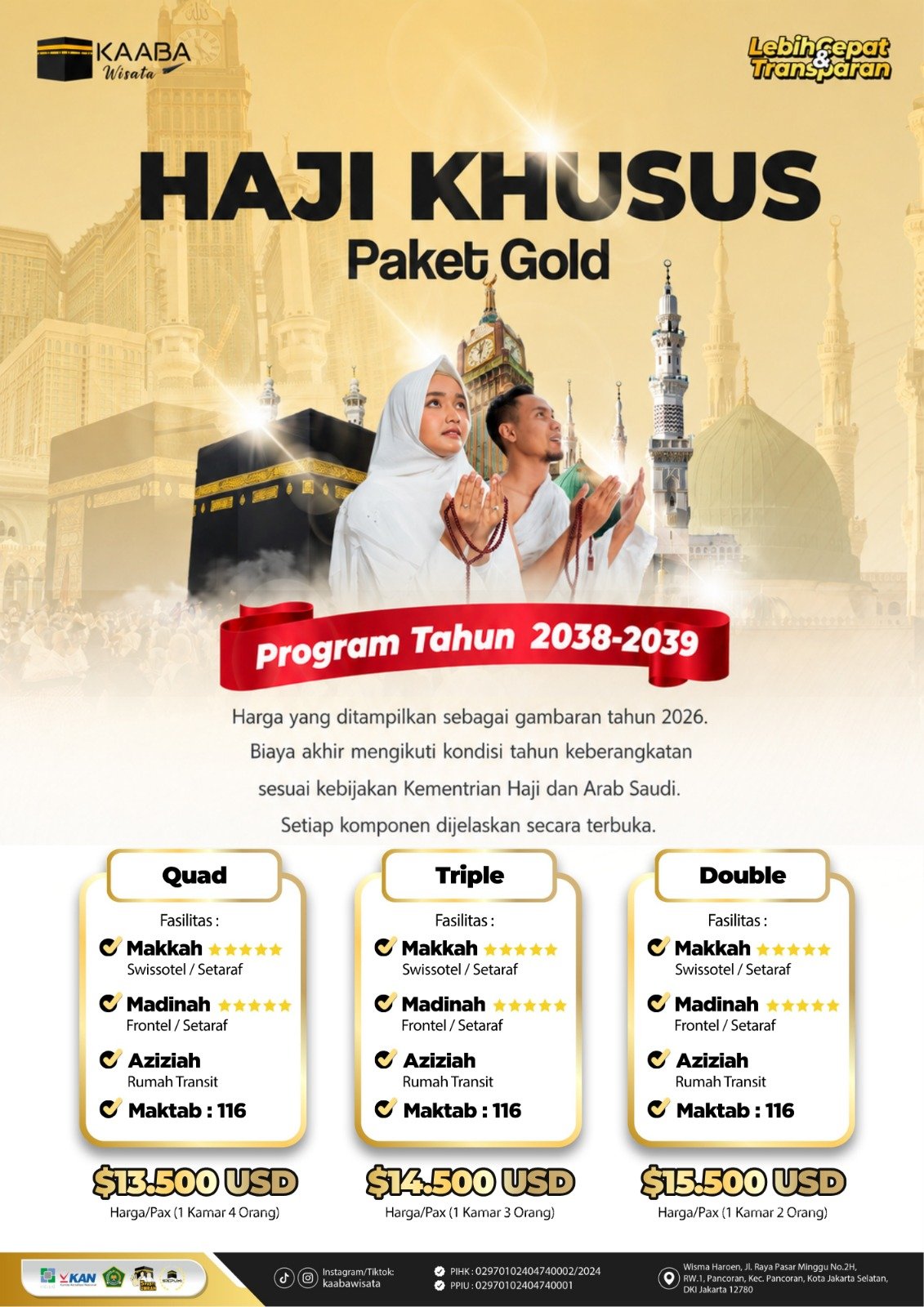 Harga Paket Gold Haji Khusus Kaaba Wisata